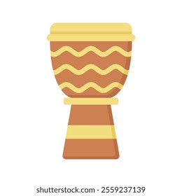 Djembe Drum Icon Illustration Perfect for travel, vacation, and island themed projects.