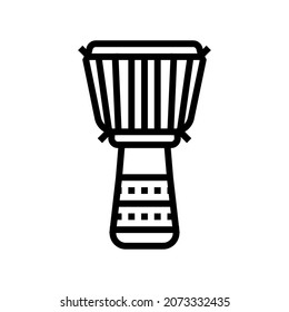 djembe drum instrument line icon vector. djembe drum instrument sign. isolated contour symbol black illustration