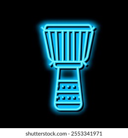 djembe drum instrument neon light sign vector. djembe drum instrument illustration