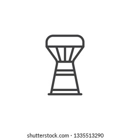 Djembe drum line icon. linear style sign for mobile concept and web design. Bongo drum outline vector icon. Symbol, logo illustration. Pixel perfect vector graphics