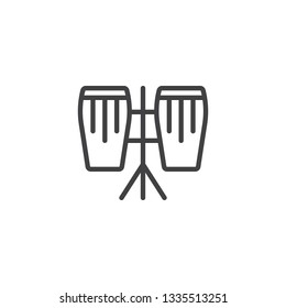 Djembe drums line icon. linear style sign for mobile concept and web design. Bongo drums outline vector icon. Symbol, logo illustration. Pixel perfect vector graphics