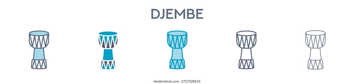 Elemento Djembe Para Gráfico De Design - Vários Estilos. Ilustração Vetorial De Duas Cores E Preto. Vários Designs De Ícones Podem Ser Usados Para Celular, Interface Do Usuário, Web
