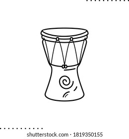 
djembe, ethnisch afrikanische Drum, Vektorsymbol in Umriss