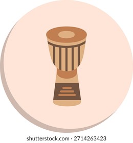 Icono de estilo de círculo plano Djembe