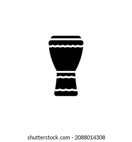 djembe icon designed in solid black style and glyph style in musical instrument icon category