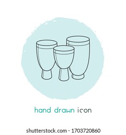 Elemento de línea de icono de degradar. Ilustración vectorial de la línea de iconos djembe aislada en fondo limpio para el diseño del logotipo de la aplicación móvil web.
