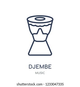 Djembe icon. Djembe linear symbol design from music collection. Simple outline element vector illustration on white background
