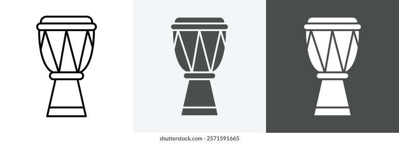 Djembe Icon set vector art