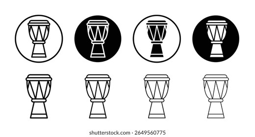 Djembe ícone fino simples símbolo de ilustração