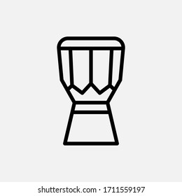 Djembe icon vector line style, editable stroke