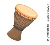 Djembe Sign Emoji Icon Illustration. Music Instrument Vector Symbol Emoticon Design Clip Art Sign Comic Style.