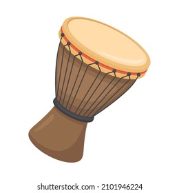 Djembe Sign Emoji Icon Illustration. Music Instrument Vector Symbol Emoticon Design Clip Art Sign Comic Style.