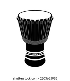 Djembe Silhouette Jembe Drum Percussion Musical Stock Vector (Royalty ...