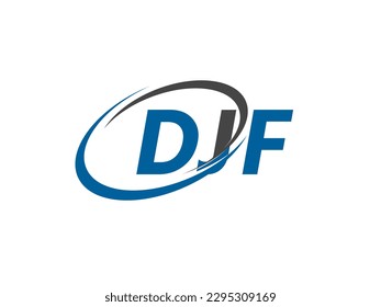 DJF letter creative modern elegant swoosh logo design