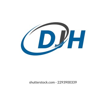 Letra DJH diseño creativo elegante del logo de swoosh
