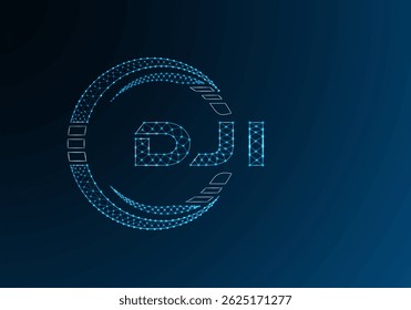 DJI low poly letter logo vector design. DJI lower poly logo design. 