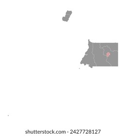 Djibloho province map, administrative division of Equatorial Guinea. Vector illustration.