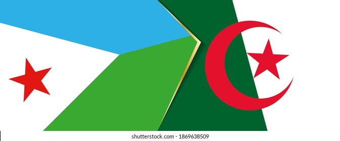Banderas de Djibouti y Argelia, dos banderas vectoriales símbolo de relación o enfrentamiento.