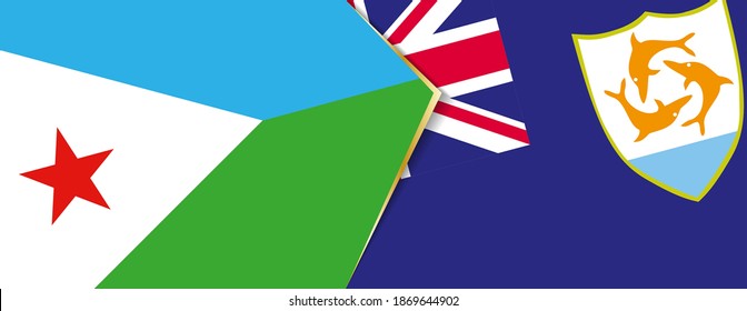 Banderas de Djibouti y Anguila, dos banderas vectoriales símbolo de relación o enfrentamiento.