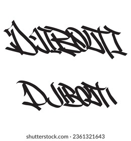 djibouti city name of djibouti country digital graffiti art handstyle painting chisel tags one liner color black vector illustration signature symbol
