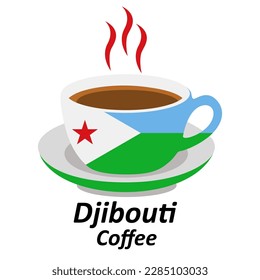 Djibouti coffee cup logo illustration design. Drink Business concept icon
