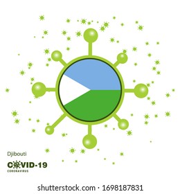 Djibouti Coronavius Flag Awareness Background. Stay home, Stay Healthy. Take care of your own health. Pray for Country