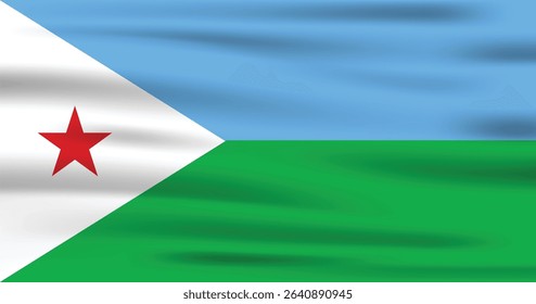 Djibouti Country Flag 3d. Official Djibouti Flag With Original Color and Size Proportion