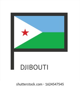 
djibouti country flag icon with a white background