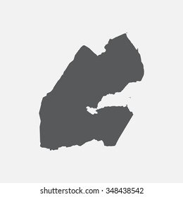 Djibouti country map, border vector illustration