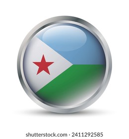 Djibouti Flag 3D Badge Illustration svg