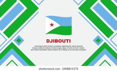 Plantilla de diseño de fondo de resumen de la bandera de Djibouti. Ilustración de vectores de papel tapiz del Día de la Independencia de Yibuti. Bandera de Yibuti