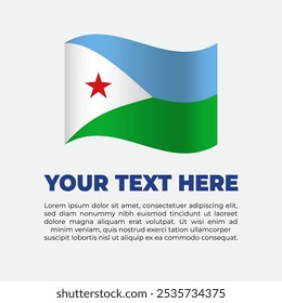 Djibouti Flag Banner Background Template
