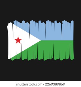 Djibouti Flag Brush Vector Design
