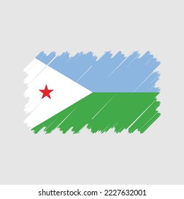 Ilustración del vector del pincel de bandera de Djibouti