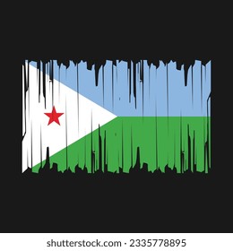 Djibouti Flag Brush Vector Illustration