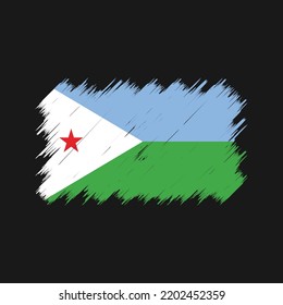 Djibouti Flag Brush Vector. National Flag