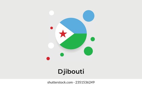 Djibouti flag bubble circle round shape icon colorful vector illustration svg