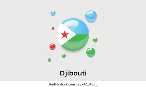Djibouti flag bubble circle round shape icon colorful vector illustration svg