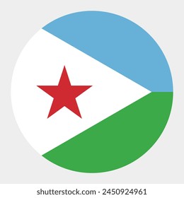 Djibouti flag. Button flag icon. Standard color. Round button icon. The circle icon. Computer illustration. Digital illustration. Vector illustration. svg