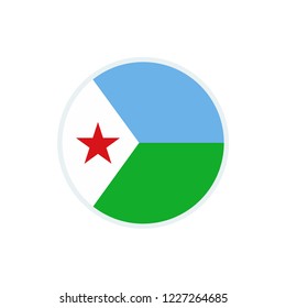 Djibouti flag. Djibouti circle flag. svg