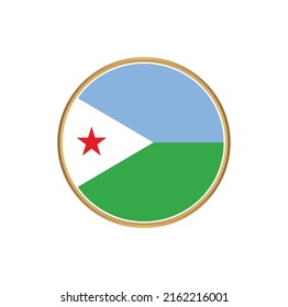 Djibouti Flag with Circle Frame. National Flag svg