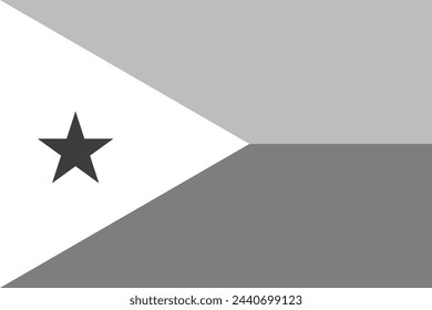 Djibouti flag - greyscale monochrome vector illustration. Flag in black and white