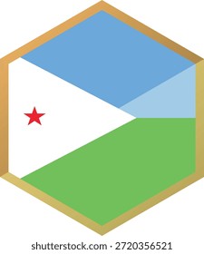Diseño simple de la forma hexagonal de la bandera de Djibouti