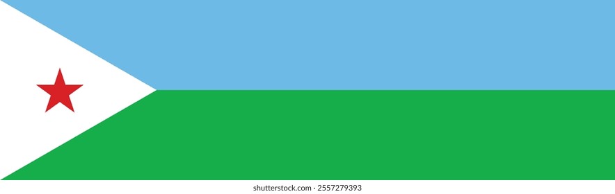 Djibouti flag long banner digital vector illustration