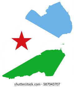 Djibouti flag map