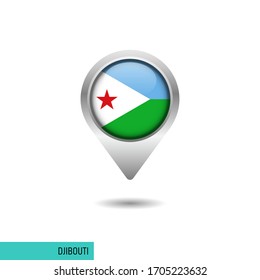 Djibouti flag map pin vector design template