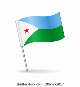 Djibouti flag map pointer layout. Vector illustration.
