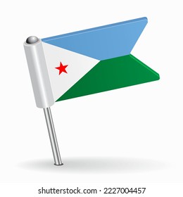 Djibouti flag map pointer layout. Vector illustration.