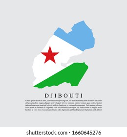 Djibouti Flag in maps template design with text poster. Vector Eps 10
