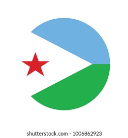 Djibouti flag, official colors and proportion correctly. National Djibouti flag. Raster illustration.